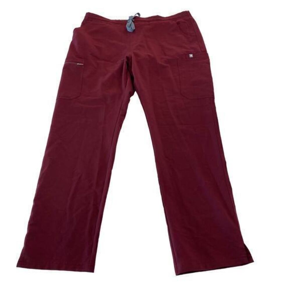 FIGS Yola Skinny Scrub Pants Burgundy Size‎ Large